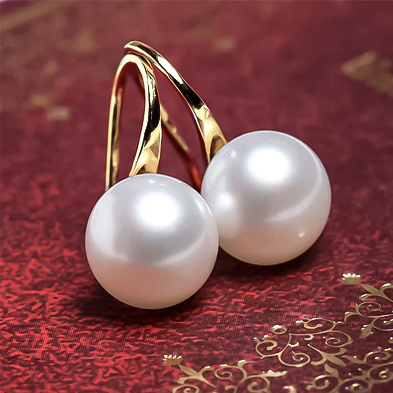 Chic Classic Classic Lustrous Iridescent Ocean Sea Aurora Celestial Pearl Sphere Ear Jewelry