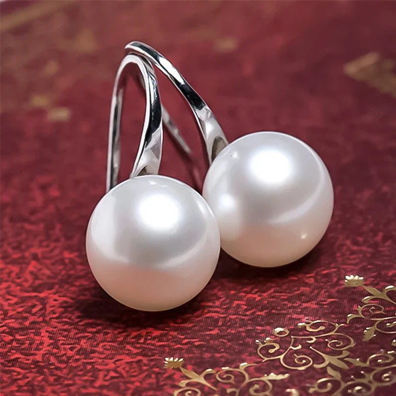 Chic Classic Classic Lustrous Iridescent Ocean Sea Aurora Celestial Pearl Sphere Ear Jewelry